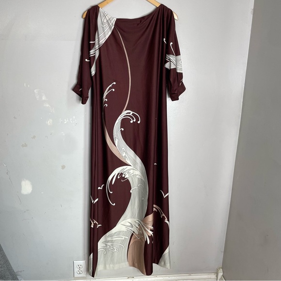 Vintage Malama Sophisticates Hawaii Hawaiian Maxi Dress Size Medium - Picture 4 of 7